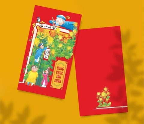 Thiệp Xuân  Hoạt Động Ngày Tết Màu Đỏ