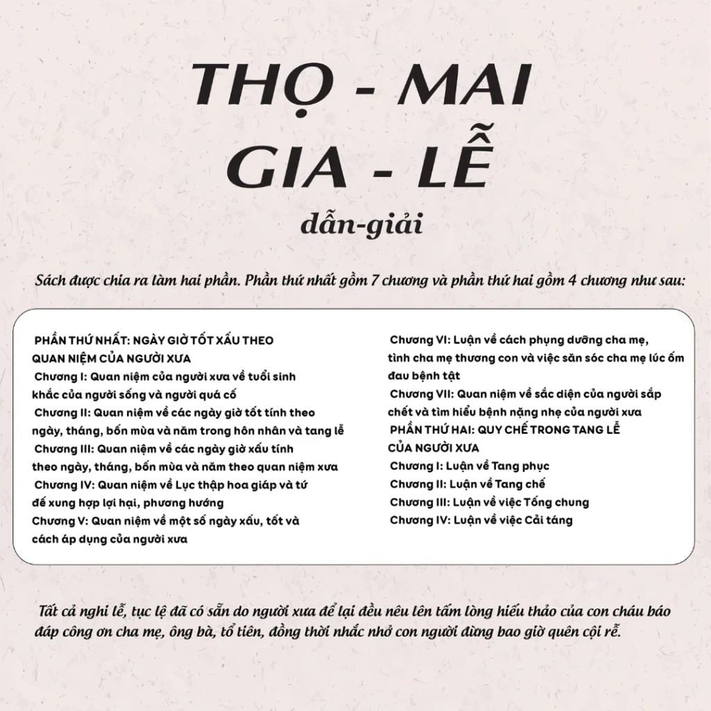 Thọ Mai Gia Lễ Dẫn Giải