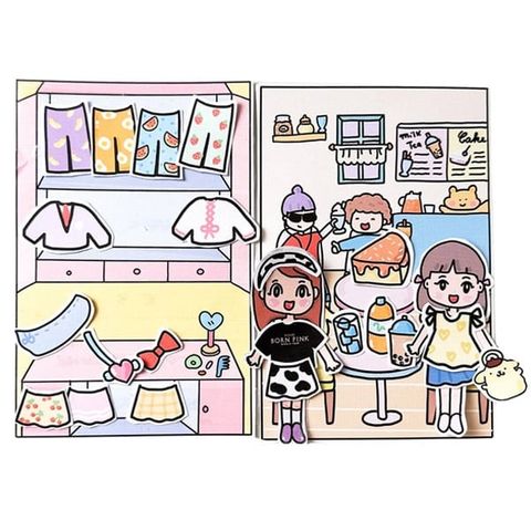 Bộ Tranh Tương Tác Cô Tiên Xanh - Thời Trang Búp Bê Giấy