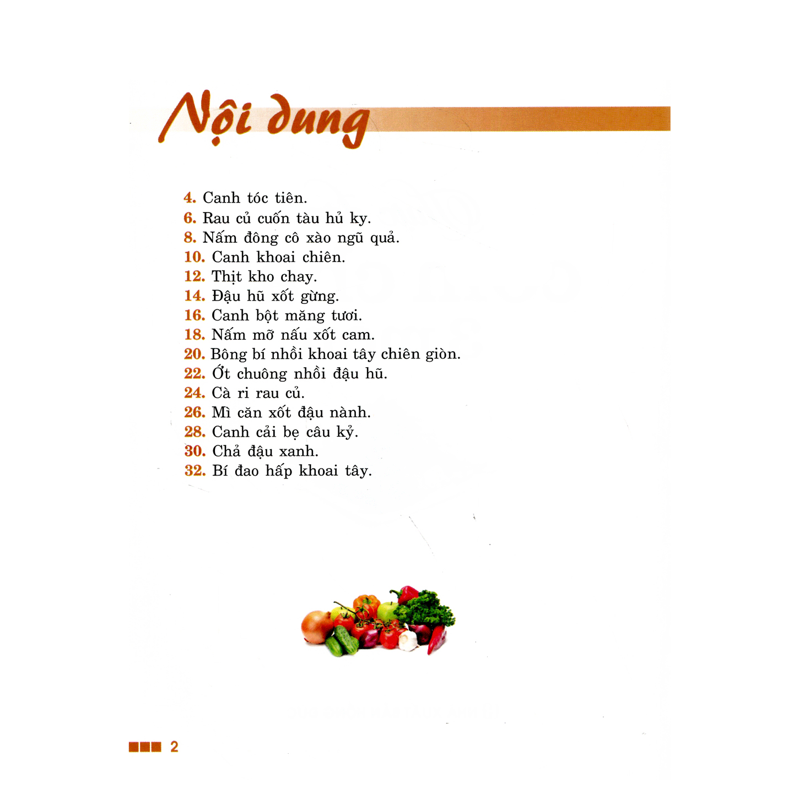 Thực Đơn Cơm Chay 3 Món-Cấm Vân (4 Màu)