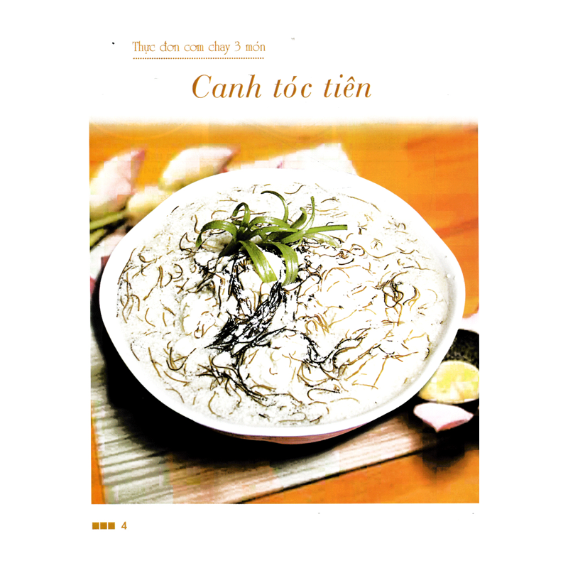 Thực Đơn Cơm Chay 3 Món-Cấm Vân (4 Màu)