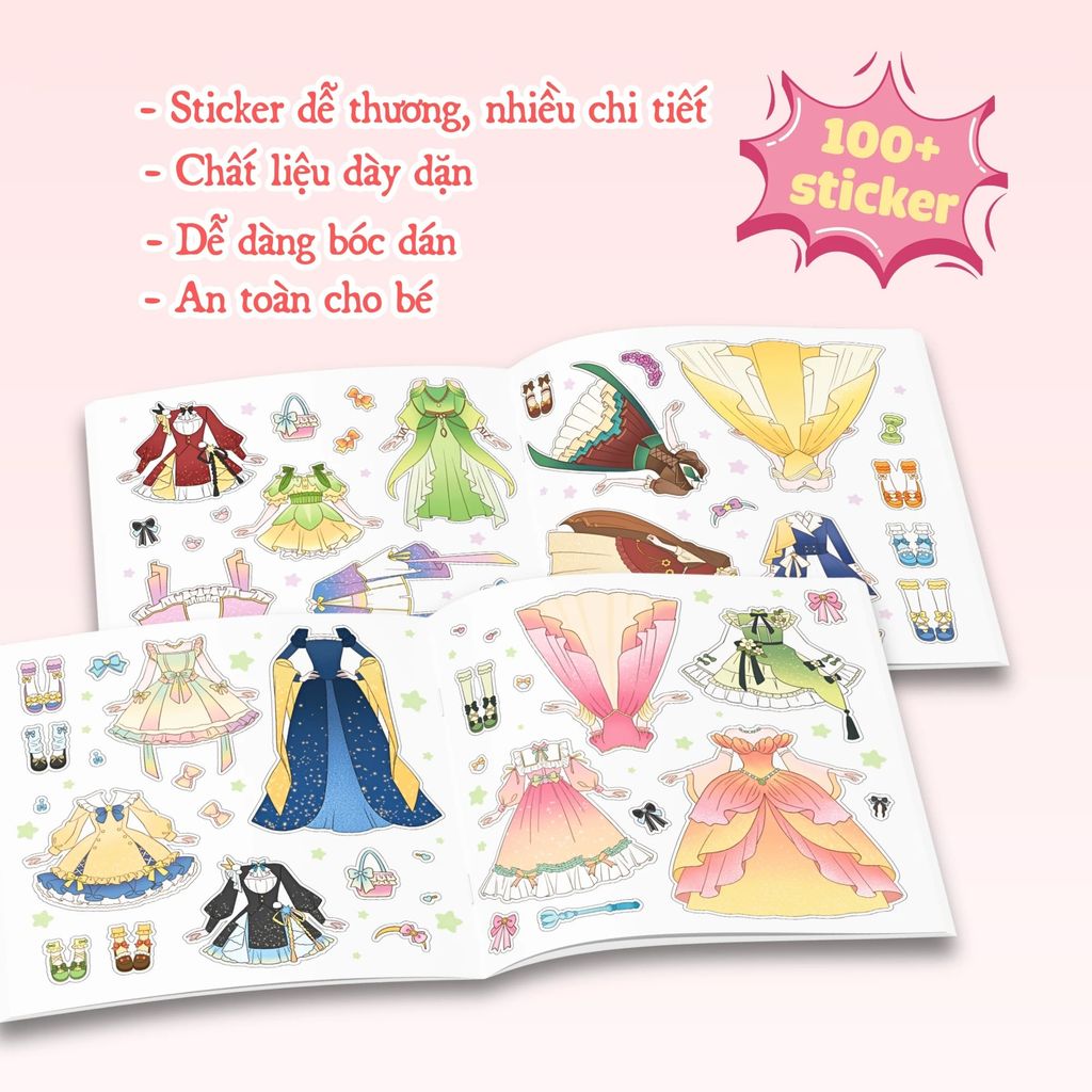 Sách Sticker Phối Đồ Sáng Tạo Cho Bé - Tiệm Váy Của Công Chúa Bella