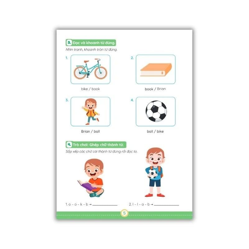 Tiếng Anh Lớp 1 Notebook - Bài Tập Luyện Viết Từ Vựng Và Ngữ Pháp