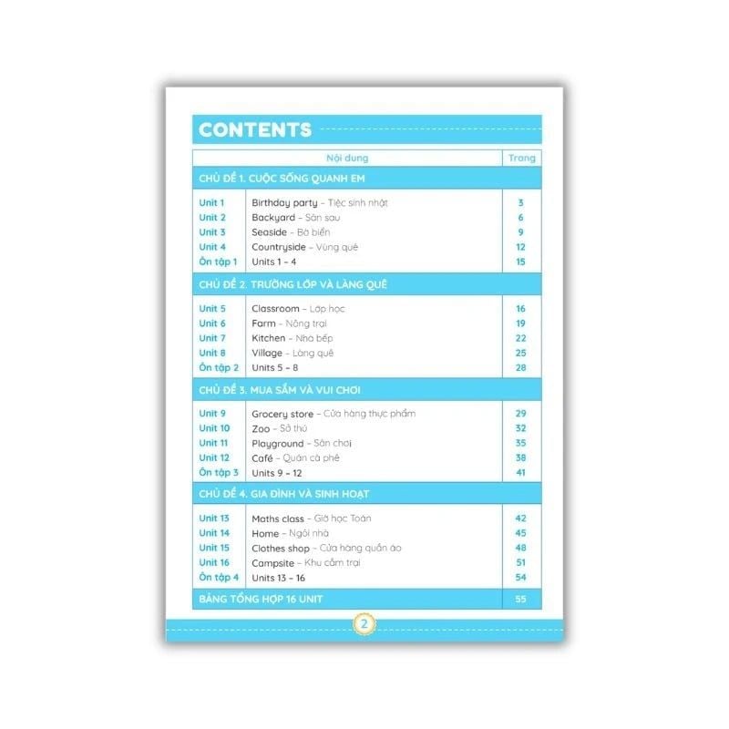 Tiếng Anh Lớp 2 Notebook - Bài Tập Luyện Viết Từ Vựng Và Ngữ Pháp