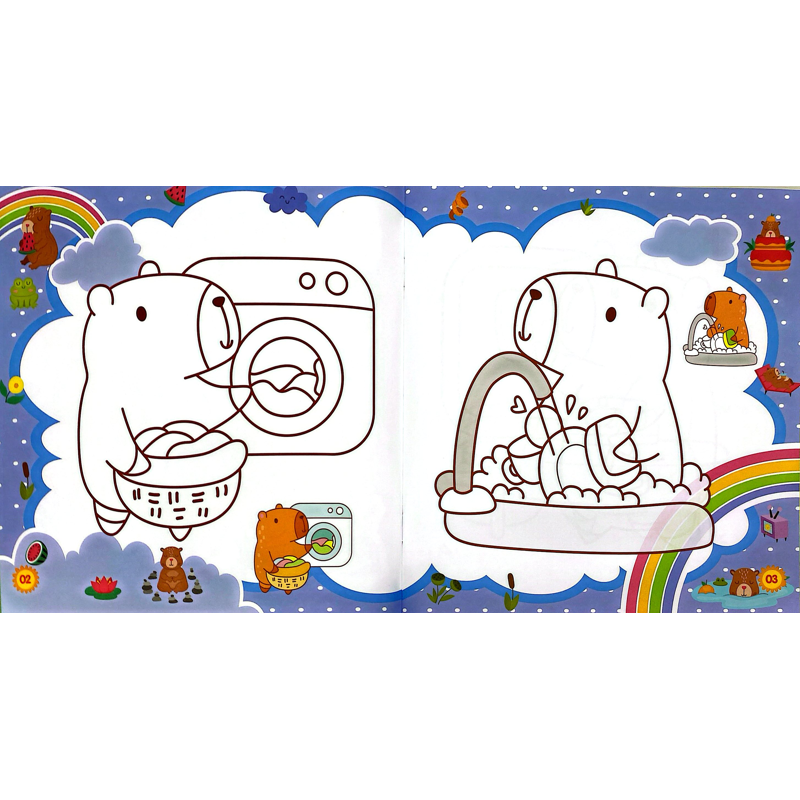 Tô Màu Capybara - Chăm Chỉ Sạch Sẽ