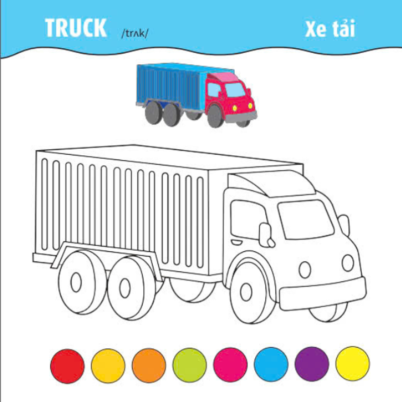 Tô Màu Ô Tô - Tàu Thuyền Máy Bay - Tập 2 Song Ngữ Anh - Việt