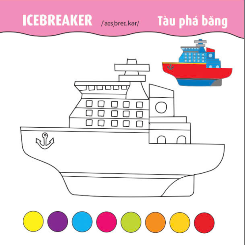 Tô Màu Ô Tô - Tàu Thuyền Máy Bay - Tập 3 Song Ngữ Anh - Việt