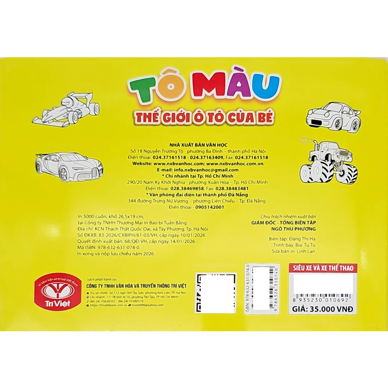 Tô Màu Thế Giới Ô Tô Của Bé-Siêu Xe Và Xe Thể Thao