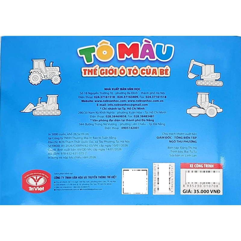 Tô Màu Thế Giới Ô Tô Của Bé - Xe Công Trình