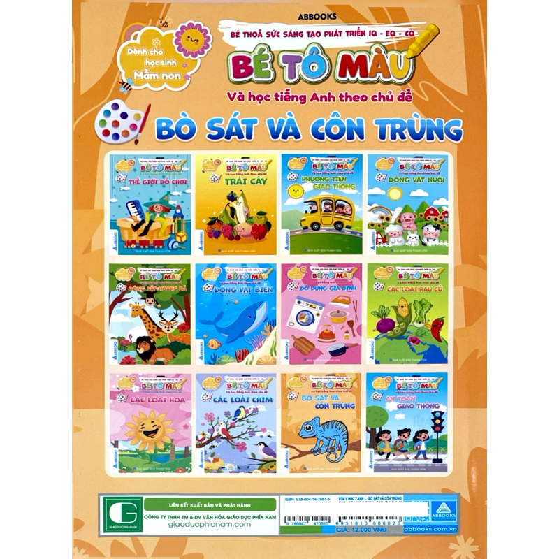 Bé Tô Màu Và Học Tiếng Anh Theo Chủ Đề - Bò Sát Và Côn Trùng