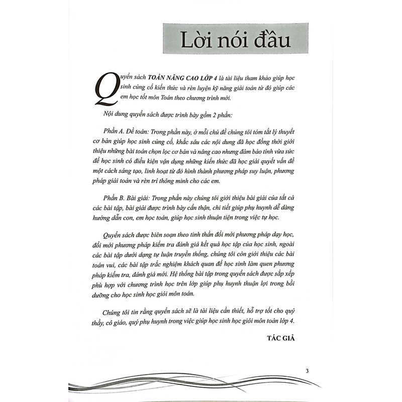 Toán Nâng Cao 4 (Dùng Chung 3 Bộ)