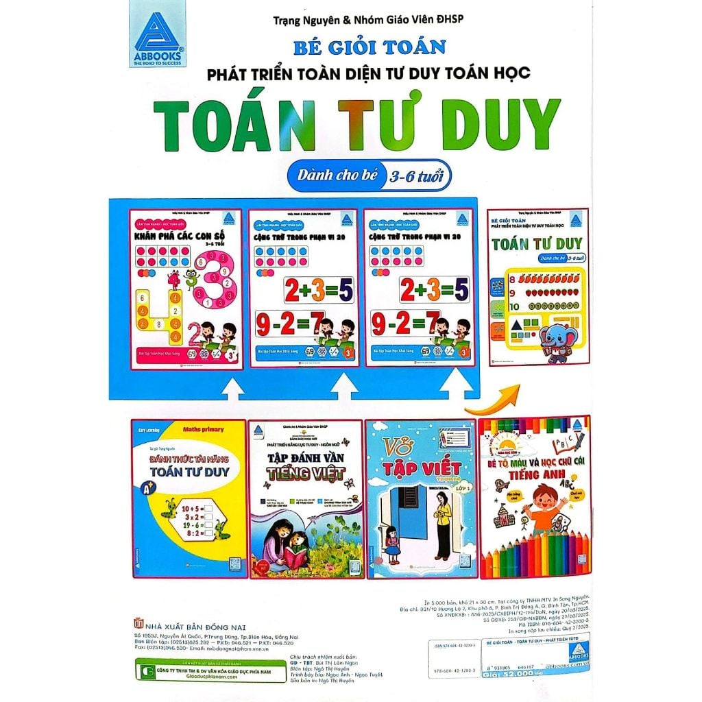Bé Giỏi Toán - Toán Tư Duy - Phát Triển Toàn Diện Tư Duy Toán Học (Dành Cho Bé 3-6 Tuổi)