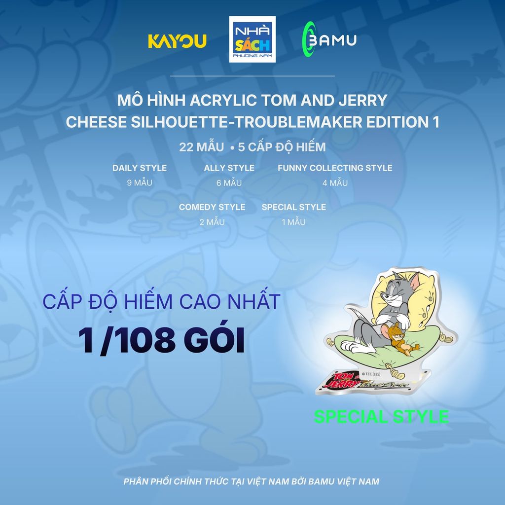 Kayou Mô Hình Acrylic Tom & Jerry Bóng Hình Phô Mai Kẻ Gây Rối Mùa 1 Hh00009 (Bamu)