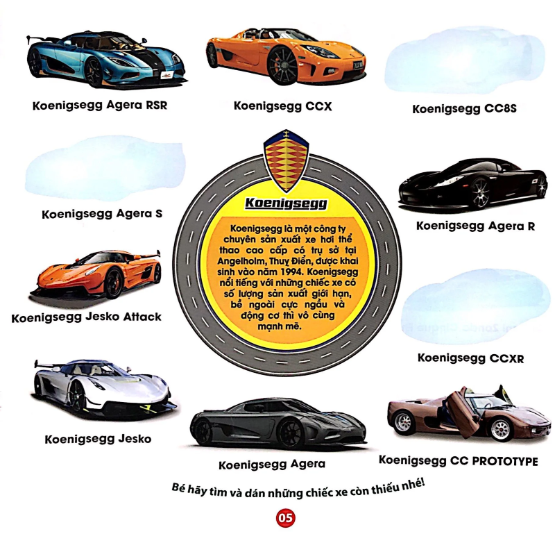 Trò Chơi Bóc Dán Sticker - Xe Thể Thao