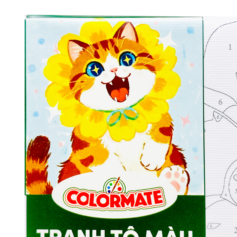 Tranh Tô Màu Số Hóa Joyful Cat 20*20(Cm)
