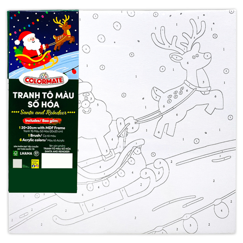 Tranh Tô Màu Số Hóa Joyful Cat 20*20(Cm)