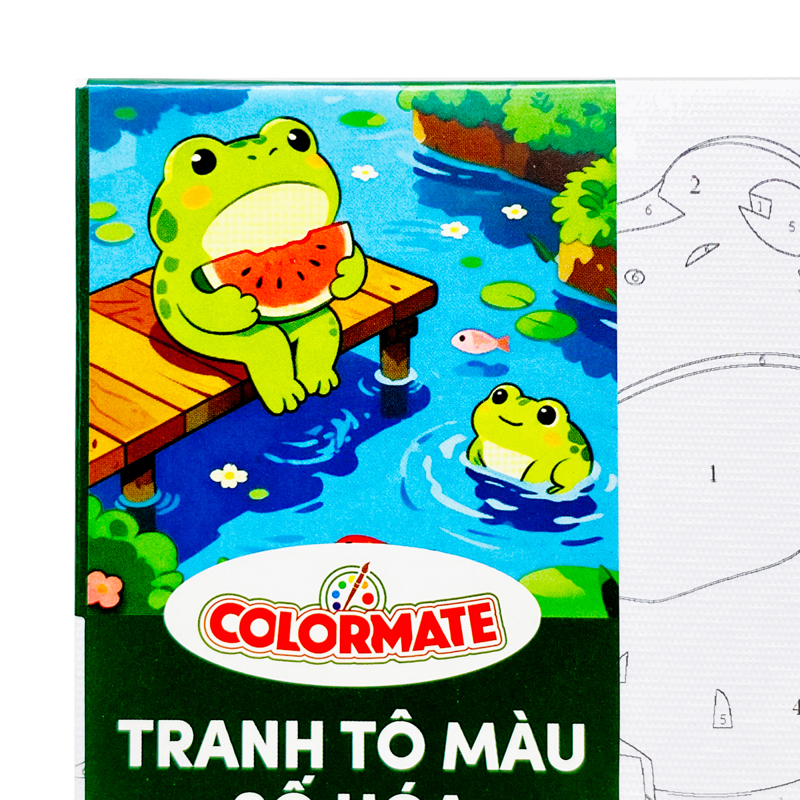 Tranh Tô Màu Số Hóa Pond Frogs 20*20(cm)