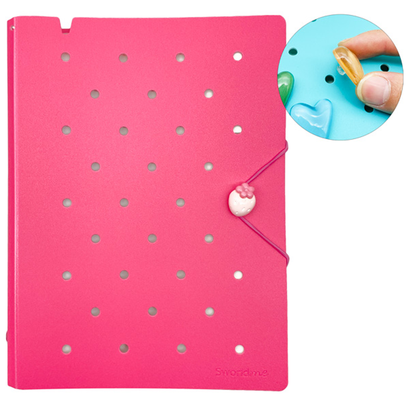 Sworld - Sổ Còng Trang Trí  A5 Bìa Cứng 6 Lỗ Charm Dây Tone Pastel - Red