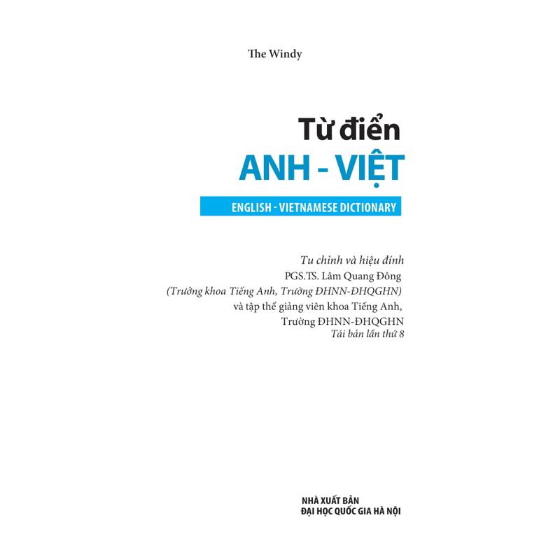 Từ Điển Anh Việt (Bìa Mềm Đen)