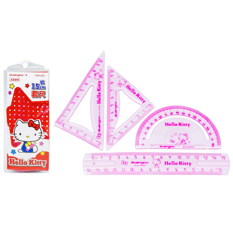 GuangBo - Bộ Thước Dẻo Hello Kitty 4 Chi Tiết 15cm KT841005 (Giao mẫu ngẫu nhiên)