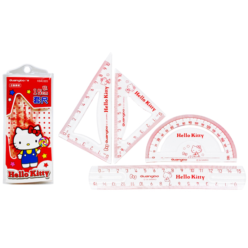 GuangBo - Bộ Thước Dẻo Hello Kitty 4 Chi Tiết 15cm KT841005 (Giao mẫu ngẫu nhiên)