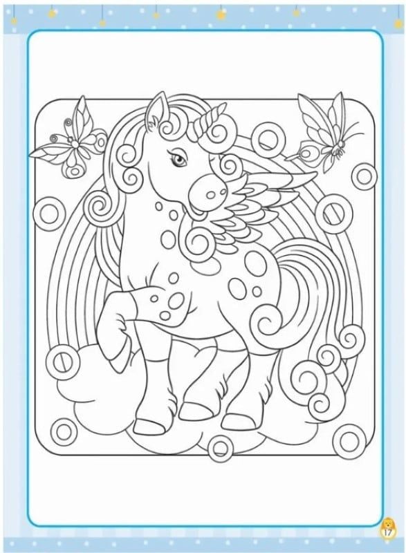 Unicorn Copy Colouring Pearl
