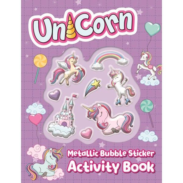 Metallic Bubble Sticker Book - Unicorn