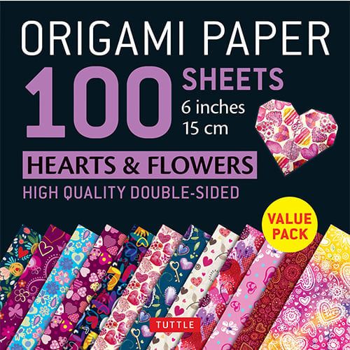 Origami Paper 100 Sheets Hearts & Flowers