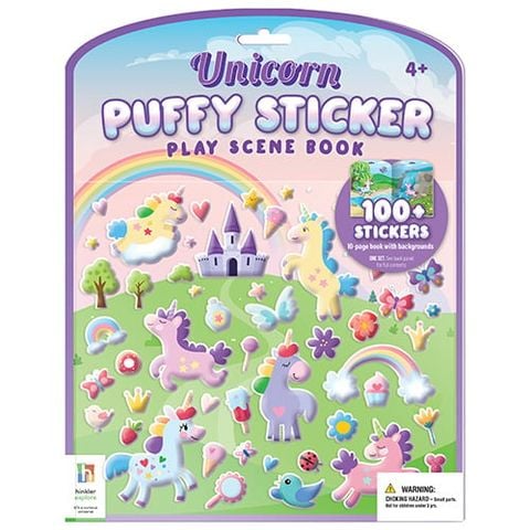 Unicorn Puffy Sticker Play Scene Book