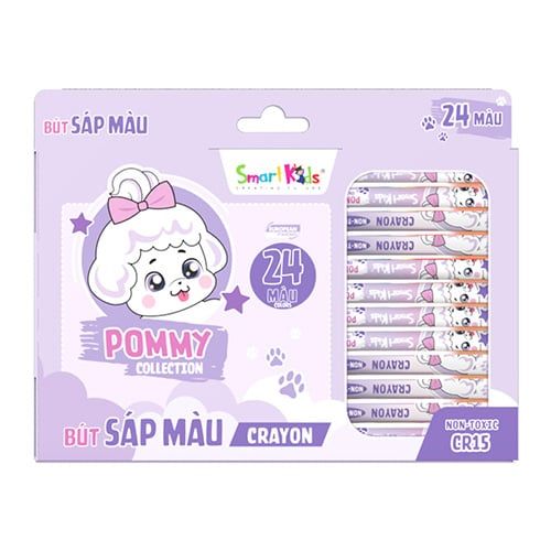 Hộp 24 Bút Màu Sáp Pommy Collection - Smartkids CR15