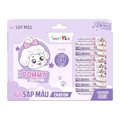 Hộp 24 Bút Màu Sáp Pommy Collection - Smartkids CR15