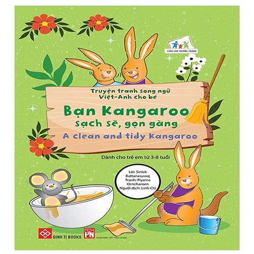 Truyện Tranh Song Ngữ Việt-Anh Cho Bé - Bạn Kangaroo Sạch Sẽ, Gọn Gàng