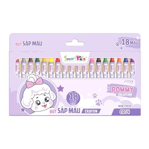Hộp 18 Bút Màu Sáp Pommy Collection - Smartkids CR14