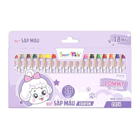 Hộp 18 Bút Màu Sáp Pommy Collection - Smartkids CR14