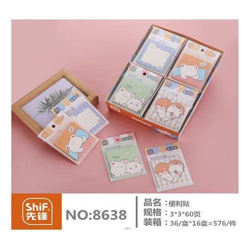 Giấy Note Vuông 3*3 Cm 60 Tờ 8638 H/36