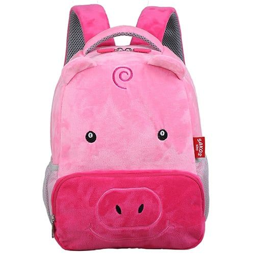 Balo Mẫu Giáo Hình Thú SAKOS CARINO SBO006 - Hình Heo - Hồng Nhạt