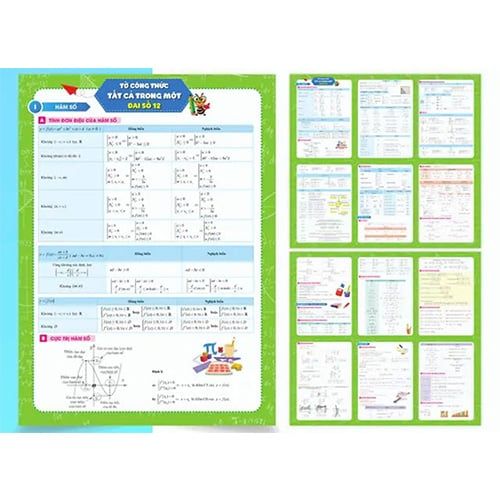 Tờ Công Thức Toán Lớp 12 - Tất Cả Trong Một: Đại Số + Hình Học