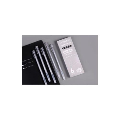Hộp 6C Viết Gel Nhũ Bạc 0.5MM LG-43276-2
