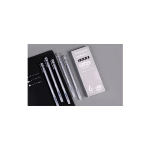 Hộp 6C Viết Gel Nhũ Bạc 0.5MM LG-43276-2