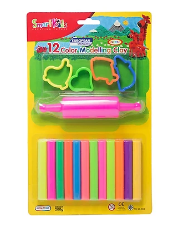 Sáp Nặn 12 Màu Neon (4 Khuôn + 1 Lan)