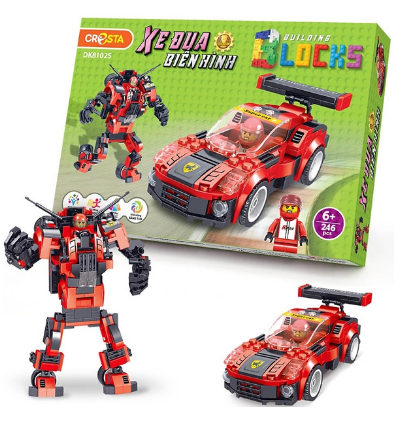 Lắp Ráp  Xe Đua Biến Hình Đỏ DK 81025-DKA 56