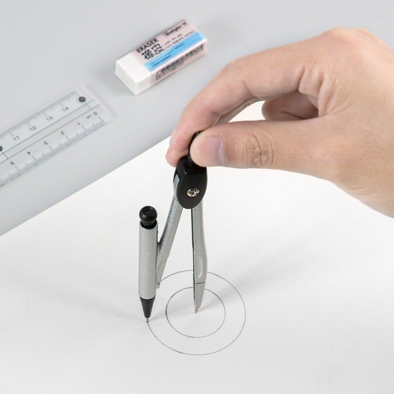 Guangbo - Bộ Compass H05423 Chì Kim Kèm Thước 4 Chi Tiết