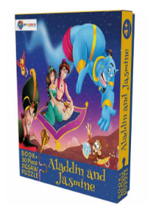 Book And 30 Piece Jigsae Puzzle :Aladin & Jasmine