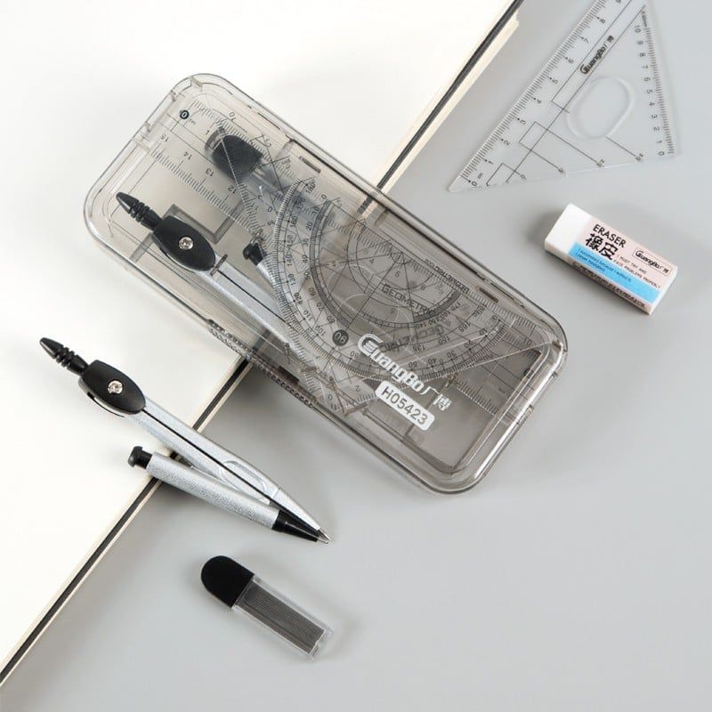 Guangbo - Bộ Compass H05423 Chì Kim Kèm Thước 4 Chi Tiết