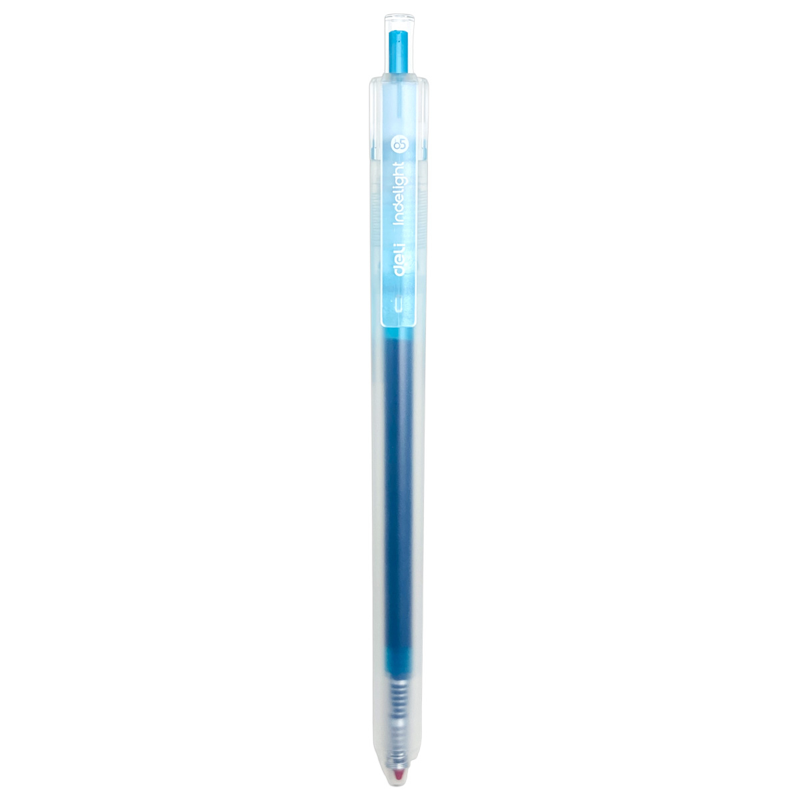 Deli - Bút Gel Bấm 0.5mm Màu Xanh Ngọc EG118-DG (12C/HỘP)