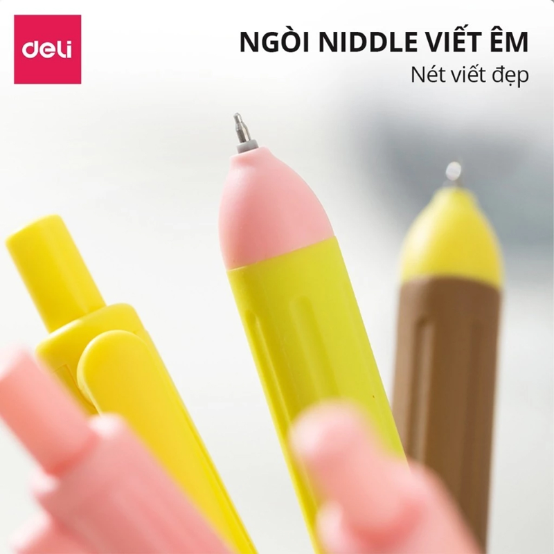 Bút Gel Màu Đen Hình Bọt Biển Deli - EG92-BK