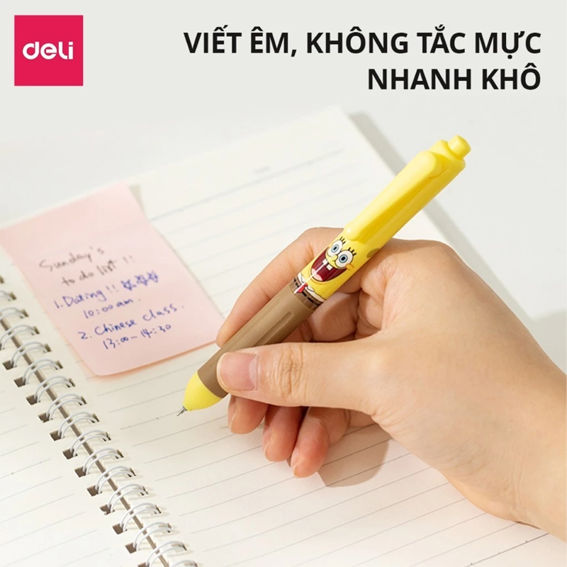 Bút Gel Màu Đen Hình Bọt Biển Deli - EG92-BK