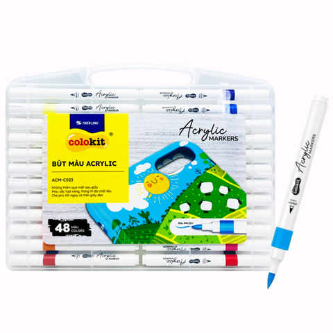 Hộp 48 Bút Lông Màu Colokit Acrylic 1 Đầu Brush ACM-C023