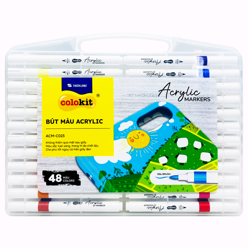 Hộp 48 Bút Lông Màu Colokit Acrylic 1 Đầu Brush ACM-C023