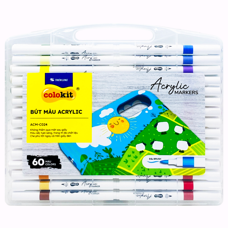 Hộp 60 Bút Lông Màu Colokit Acrylic 1 Đầu Brush ACM-C024